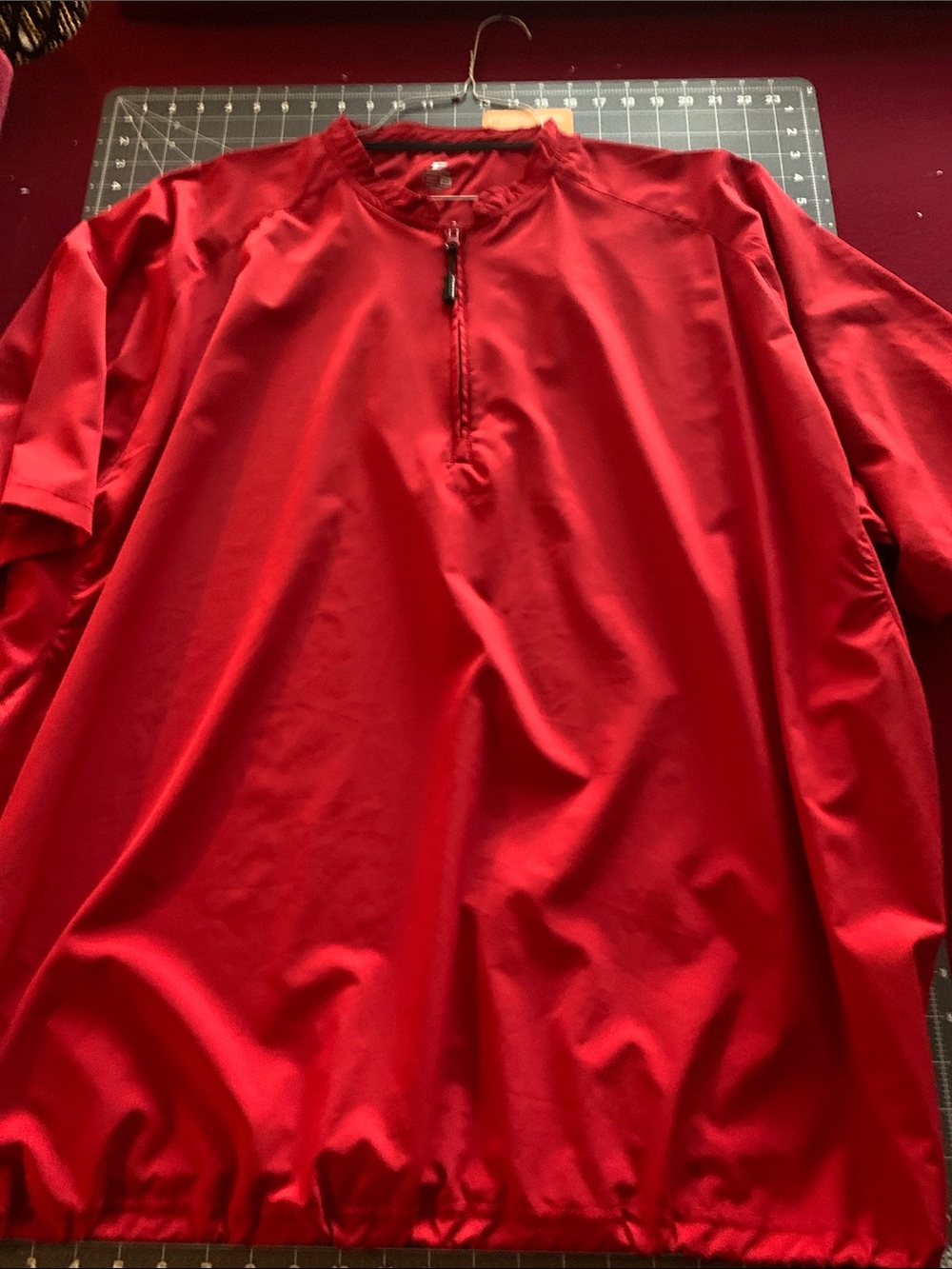 Men's Red Quarter-Zip Performance Polo